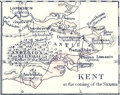 Map showing the Isle of Thanet